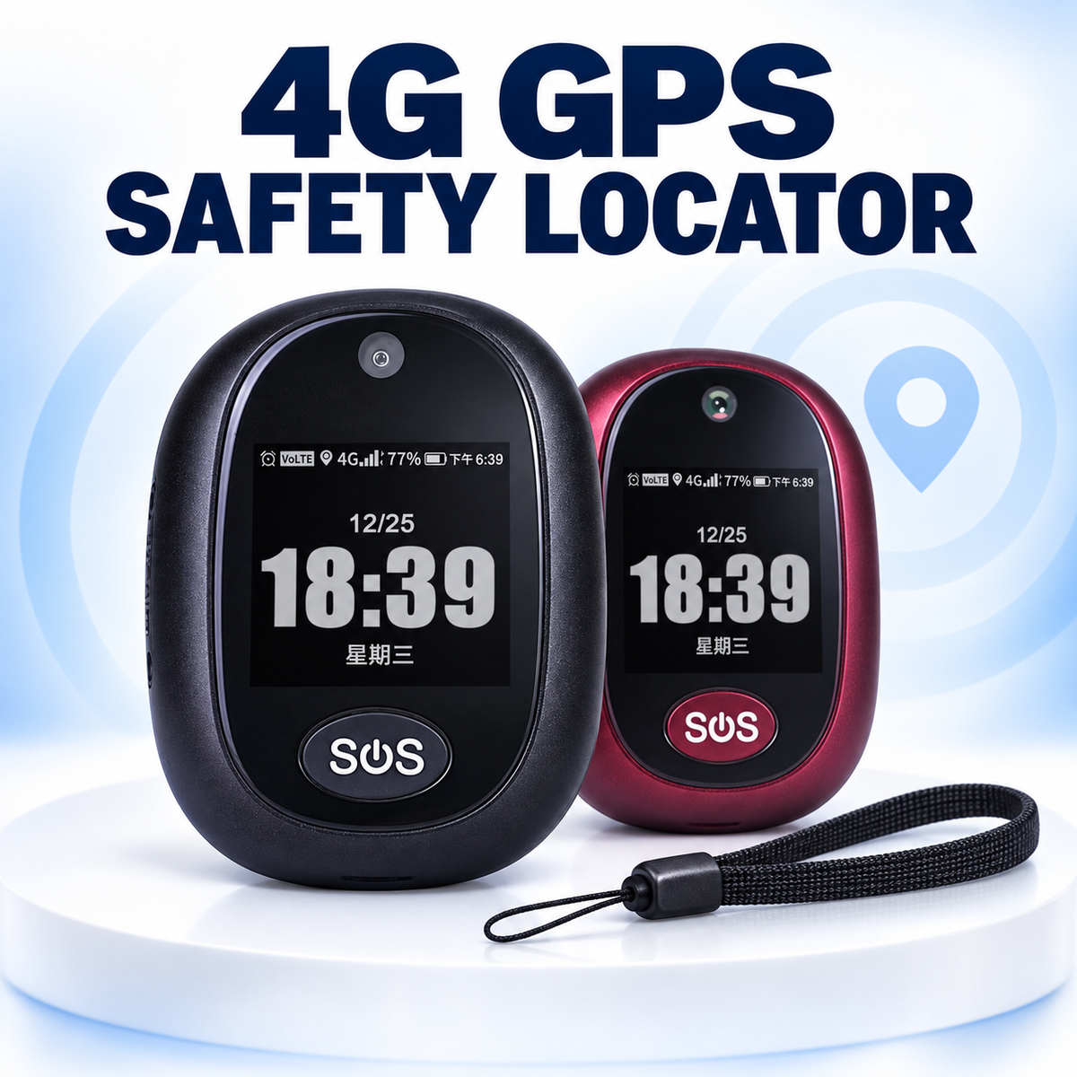 4G GPS Senior Safety Locator — SOS Button Tracker with Two-Way Calling & IP67