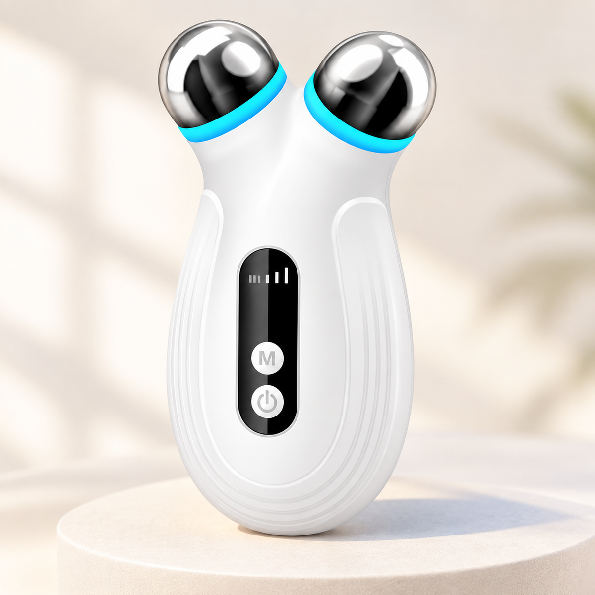 Microcurrent Facial Roller Device – Twin-Roller Face and Neck Beauty Tool, USB Rechargeable