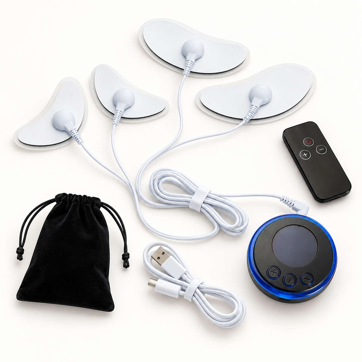 Low-Frequency Pulse Massage Device – Crescent Pad Body Toning Set with Remote