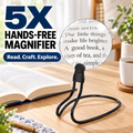 5x Magnetic Reading Magnifier with Stand — Hands-Free 130 mm Magnifying Glass