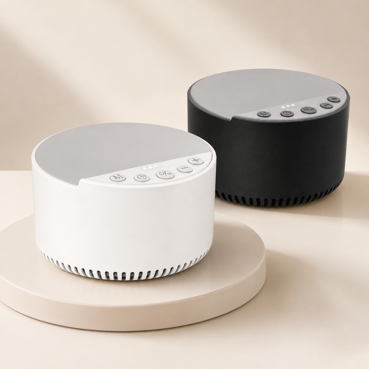 White Noise Machine with 15W Wireless Charger — 4-in-1 Bluetooth Bedside Speaker