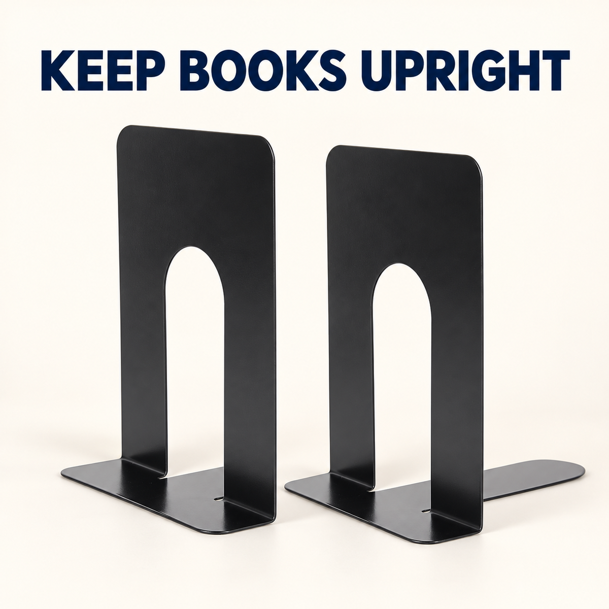 Metal L-Type Book Stand — Upright Desk Book Holder for Office & Study