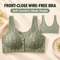 Front-Button Wire-Free Bra — Easy-Closure Soft Comfort Bra for Senior Women