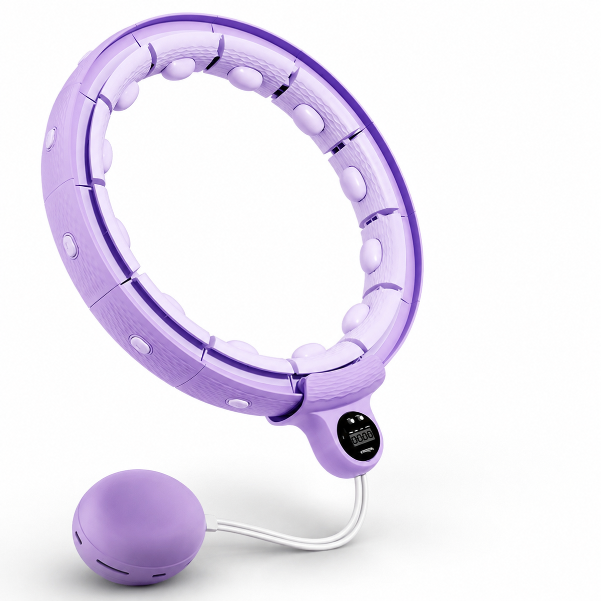 Smart Fitness Hoop — Adjustable Weighted Hoop with Counter, Fits 50 to 110 cm