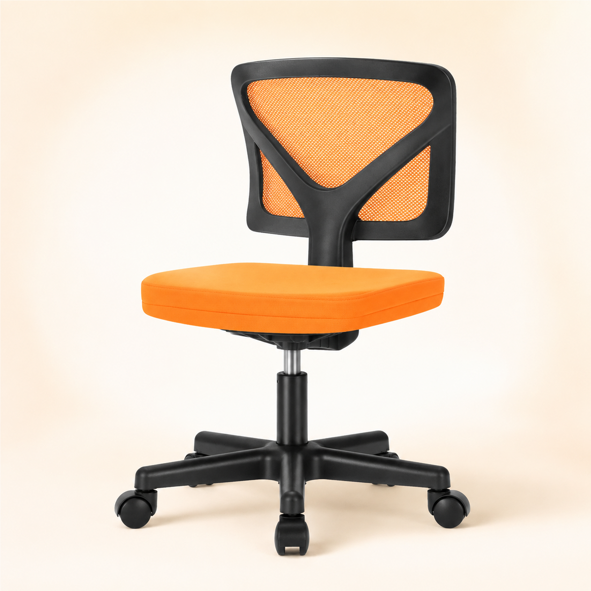 Kids Mesh Desk Chair — Armless Low-Back Study Chair, Adjustable Height & Swivel
