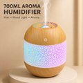 700ml Wood Grain Essential Oil Diffuser & Cool Mist Humidifier — Quiet LED Glow