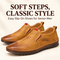 Soft Low-Heel Casual Shoes for Men — Slip-On Leather Walking Shoes for Everyday Wear
