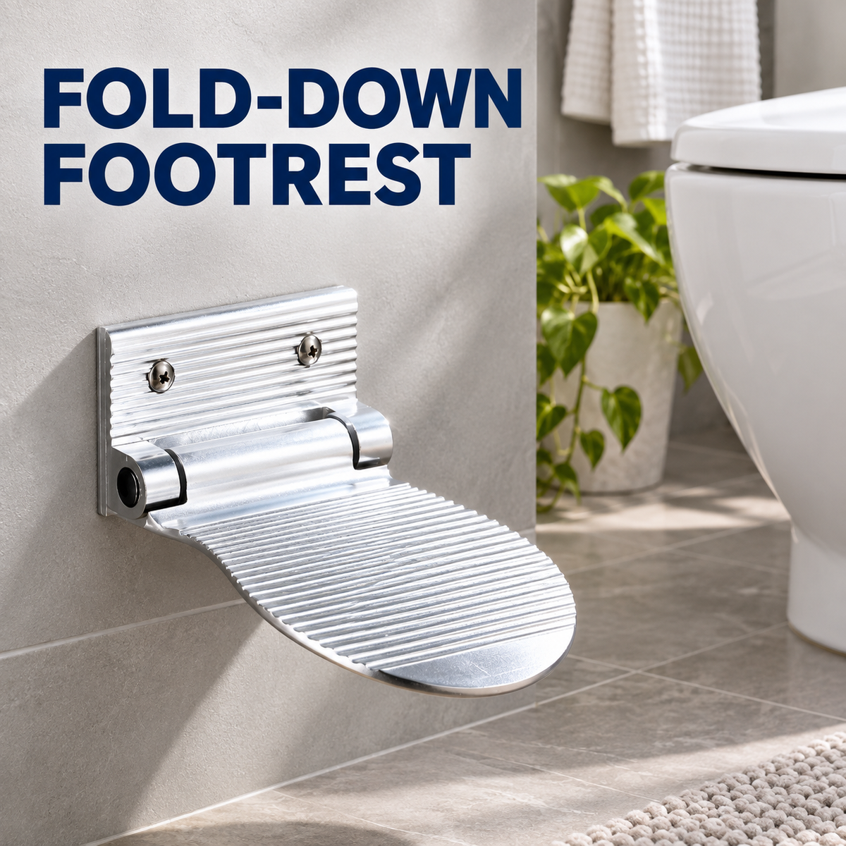 Toilet-Side Foot Washing Platform — Folding Foot Rest Step for Easier Daily Foot Care