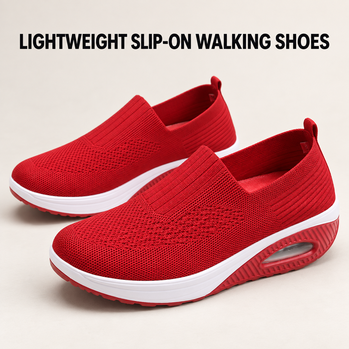 Women's Mesh Walking Shoes — Lightweight Breathable Slip-On Sneakers for Everyday Comfort