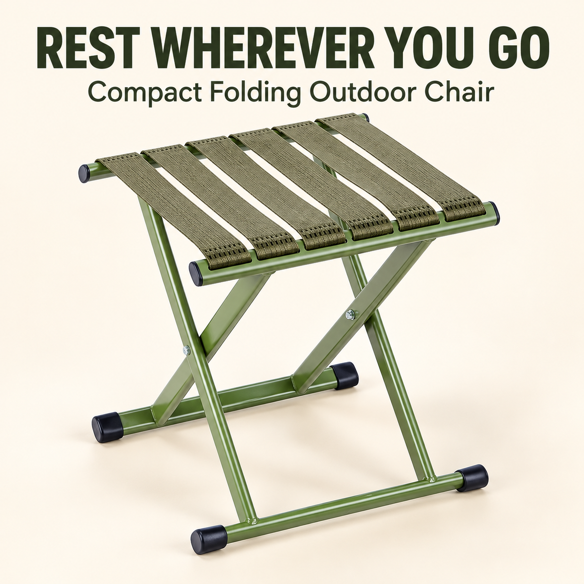 Compact Folding Outdoor Chair — Portable Lightweight Rest Stool for Garden, Park & Travel