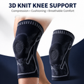 3D Knit Knee Support Sleeve — Spiral Side Stays & Silicone Patella Ring, Single Sleeve, S–XL