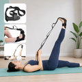 Leg Stretching Strap — Yoga Stretch Belt with Padded Foot Cradle & Multiple Hand Loops